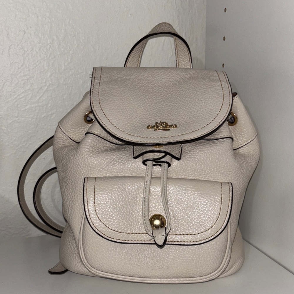 Coach Off-White Leather Backpack